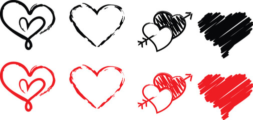 heart illustration.heart design icon flat.Modern flat valentine love sign.symbol for web site design, button to mobile app. Logo heart illustration,Trendy vector hart shape - obrazy, fototapety, plakaty
