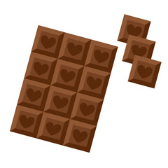 Dark Chocolate Bar Flat Style