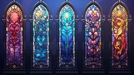 Photo sur Plexiglas Coloré stained glass window in church  stained glass window in church  