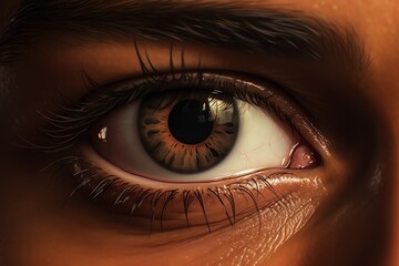 a close up of an eye - Powered by Adobe