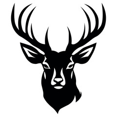 Deer black icon on white background