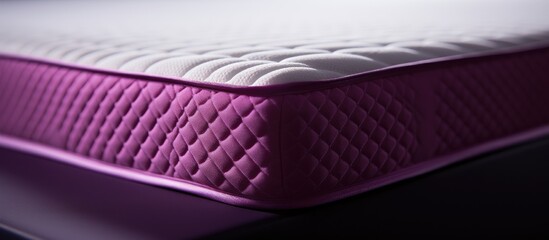 Orthopedic mattress with memory foam core that undergoes manual testing. - obrazy, fototapety, plakaty