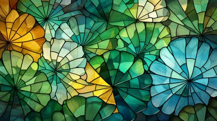 Stickers muraux Coloré Stained glass window background with colorful abstract. 