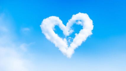 heart shaped cloud in the blue sky