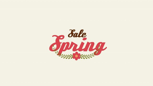 This image depicts the words Spring Sale written in vibrant red and brown letters against a white backdrop