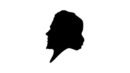 Eugene Delacroix, black isolated silhouette