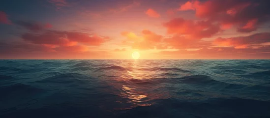 Deurstickers Zalmroze ocean sundown
