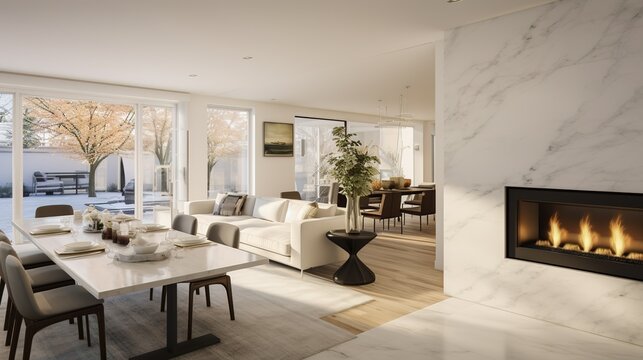  Interior Living Room Wall Mockup - 3d Rendering, 3d Illustration , generative ai
