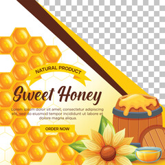 Vector natural honey social media post template