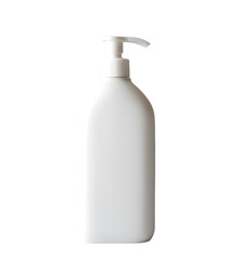 White empty cosmetic liquid dispenser bottle of soap, lotion, shampoo or shower gel mock up isolated on transparent background