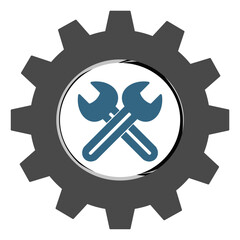 Simple gear wheel icon. Vector image