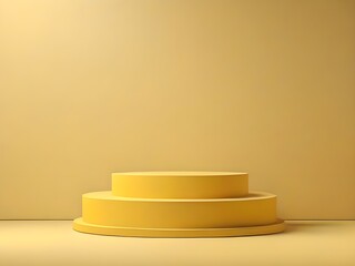 photo yellow cylinder minimal podium pedestal product display platform for product placement background 3d illustration 