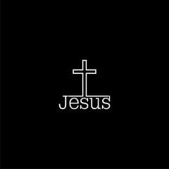 Obraz premium Jesus sign icon isolated on dark background