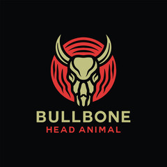 Colorful Monoline Bull Vector Graphic Design illustration Emblem Symbol and Icon