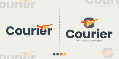 Fototapeta premium Courier Loge Design And Vector Graphic. 