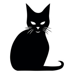 Cat black icon on white background