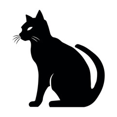 Cat black icon on white background
