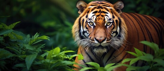 Detailed view of a Bengal tiger