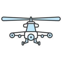 Military helicopter icon vector on trendy design