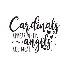Fototapeta premium Cardinals Appear When Angels Are Near. Vector Design on White Background