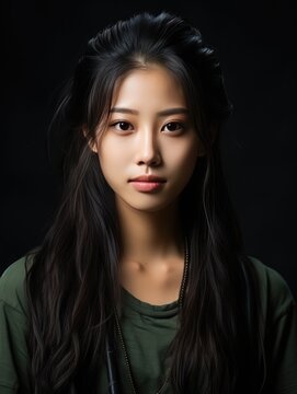 Portrait Photography of Young asian beauty woman with koreans makeup