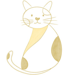 the yellow line of the cat