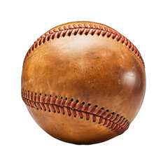 Classic Stitched Leather Baseball - Essential for Sports and Recreation. Isolated on a Transparent Background. Cutout PNG.