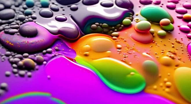 colorful oil paint melts beautifully