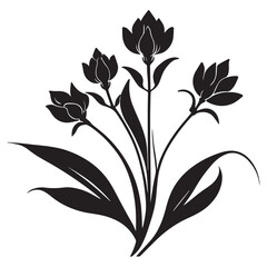 Saffron silhouettes and icons. Black flat color simple elegant white background Saffron vegetable vector and illustration.