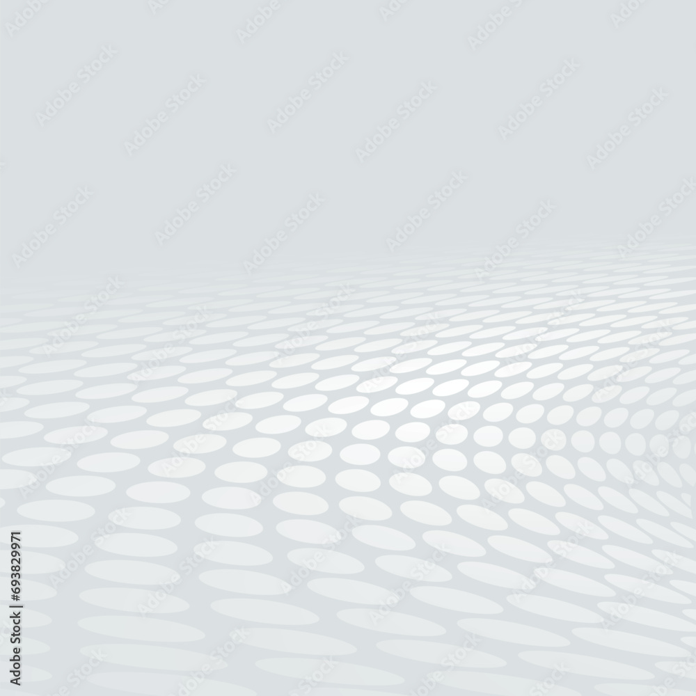 Poster halftone effect curved lines abstract perspective background.
