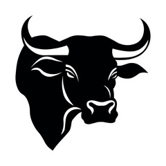 Bull black icon on white background