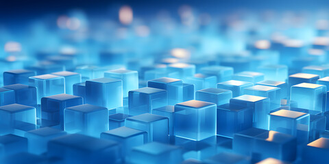 abstract background with many blue blocks