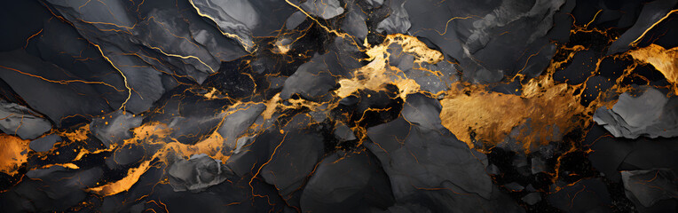 Fototapeta premium the black and gold volcanic rocks texture 