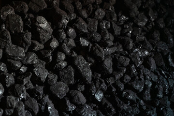 Coal Industry and Energy: A Closeup of Natural Black Coals for Fuel and Power - obrazy, fototapety, plakaty