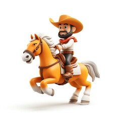 a cartoon character riding a horse