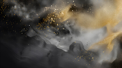 background for a bathroom or spa salon black with gray and gold colors - obrazy, fototapety, plakaty