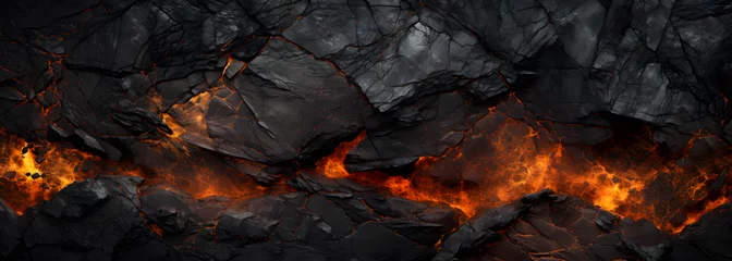 Foto op Plexiglas Brandhout textuur the black and gold volcanic rocks texture  