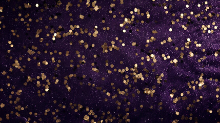 Fototapeta na wymiar purple holiday background and gold glitter