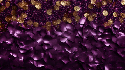 purple holiday background and gold glitter