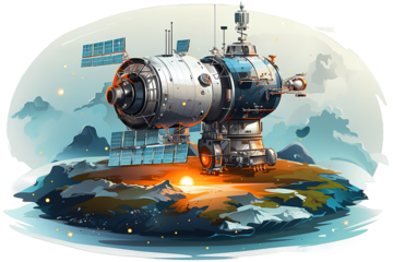 tanker in space isolated on PNG Background. Generative Ai.