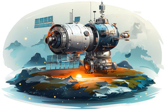 tanker in space isolated on PNG Background. Generative Ai.