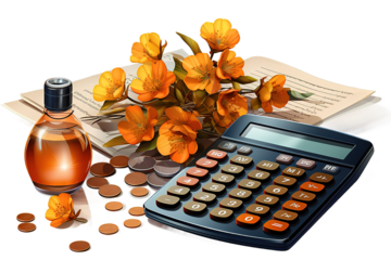 coins,golden egg and calculator for business conceptual. isolated on PNG Background. Generative Ai.