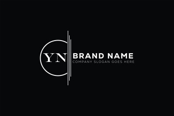 YN White Letter monogram Logo Design with Black Background. Y N - obrazy, fototapety, plakaty
