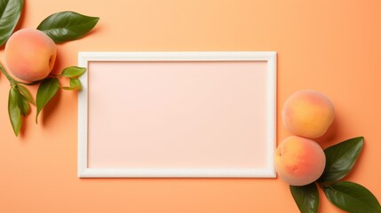 Naklejka na ściany i meble Close-up of empty frame for a copy space on a Peach Fuzz background.