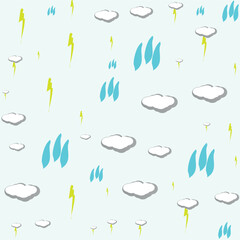 seamless pattern with thunder for kids