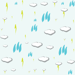 seamless pattern with thunder for kids