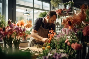 Rolgordijnen Business flower floral working shop florist © SHOTPRIME STUDIO
