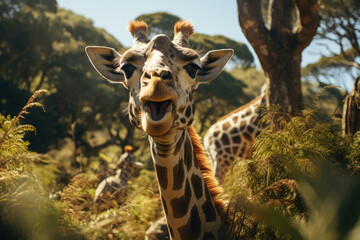 Brown giraffe wild wildlife africa animal safari mammal african head neck nature