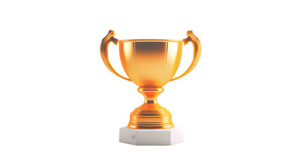 Fototapeta na wymiar Gold trophy cup isolated on transparent background