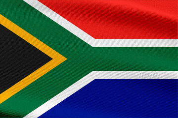 Close-up view of South Africa National flag. - obrazy, fototapety, plakaty